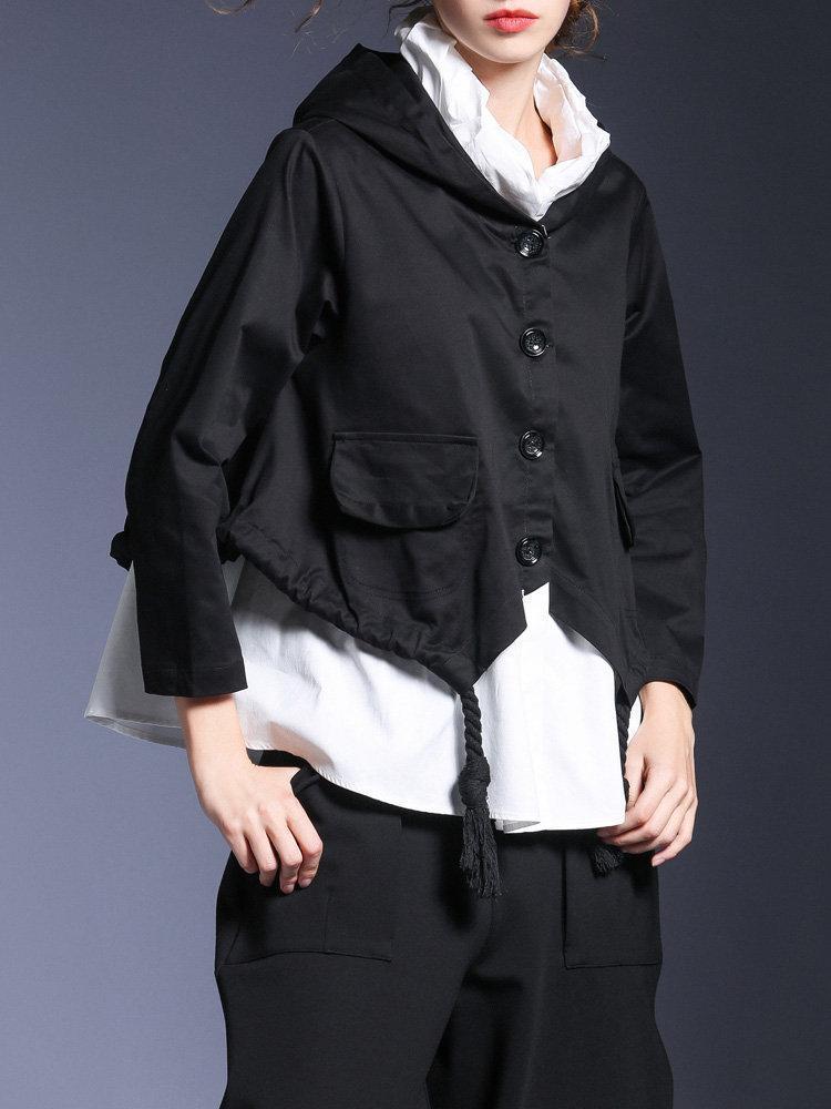 Loose Fake Two-piece Hooded Windbreaker Cardigans