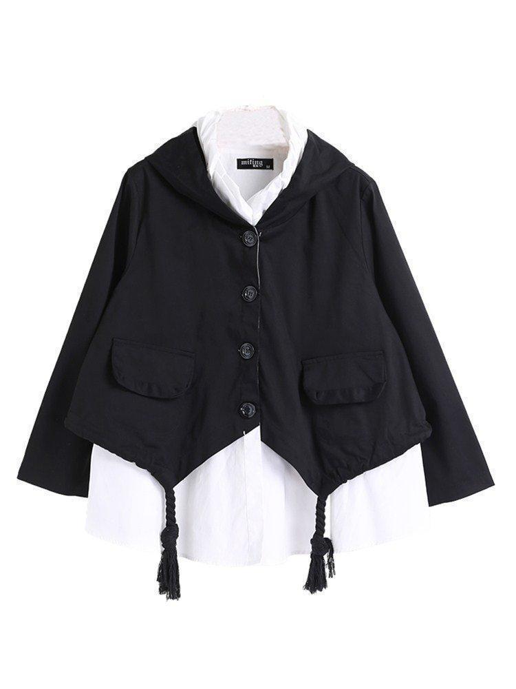 Loose Fake Two-piece Hooded Windbreaker Cardigans