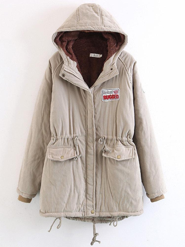 Women Fleece Hooded Autumn Winter Cotton Coat