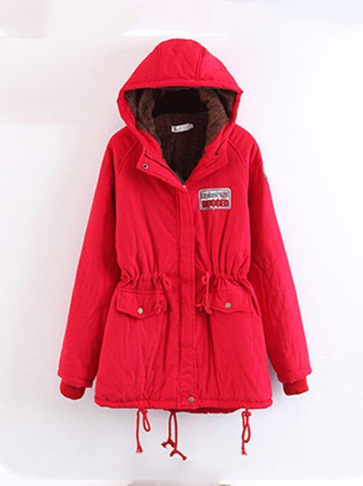 Women Fleece Hooded Autumn Winter Cotton Coat